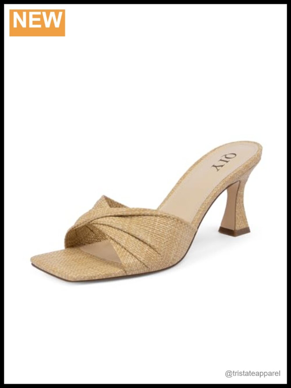Women's Square Toe Kitten Heel Mule Sandals Slip On for Wedding Office